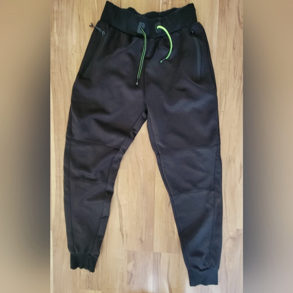 Brand New Polyester Slim Fit Stretch Neon Joggers Pants Large
